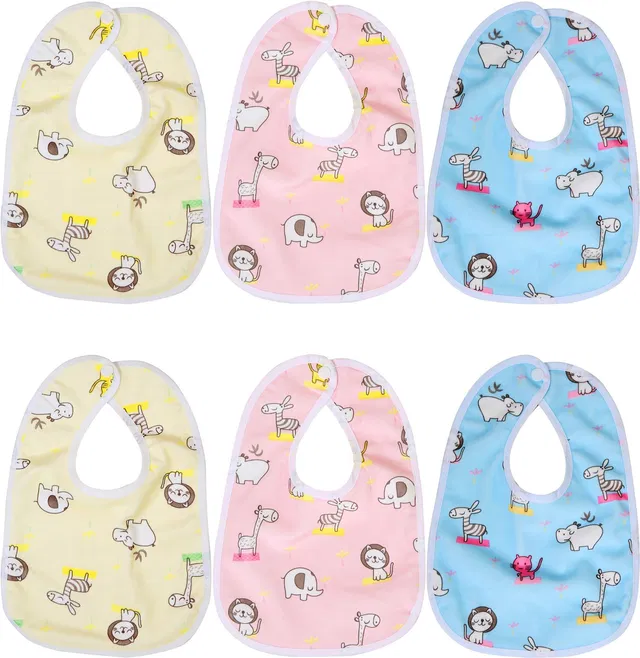 FIRST TREND Waterproof baby bibs/aprins for the babies zoo print pack of 6