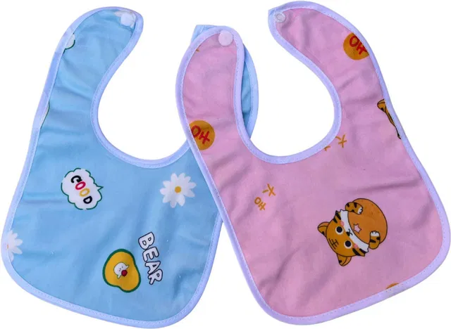Paandri colourfull bibs of kids for feeding and drooling pack of 2