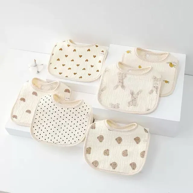 Bigbought Newborn Baby Bib Set Ultra Soft Cotton Feeding & Burp Bibs | Unisex | Pack of 5
