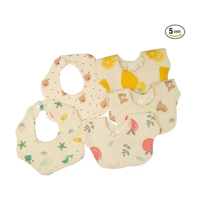 Bigbought Unisex 6 Layer Muslin 100% Organic Cotton Baby Bips With adjustable Button