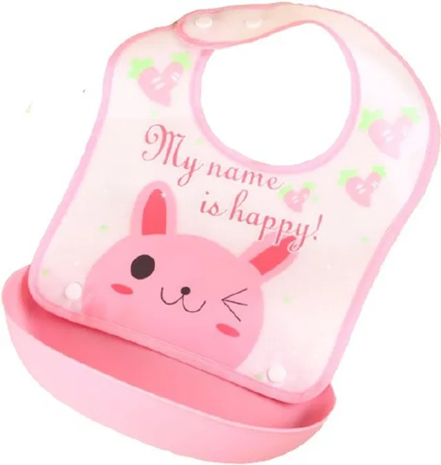 AnniQ Waterproof Baby bib with pocket and adjustable strap