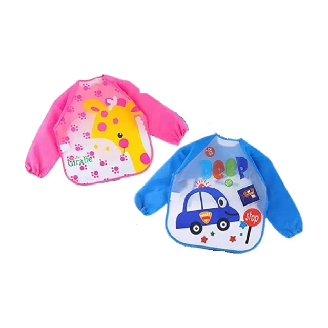 Prettify My newBorn baby Sleeves waterproof Bib pack Of 2 Multicolor