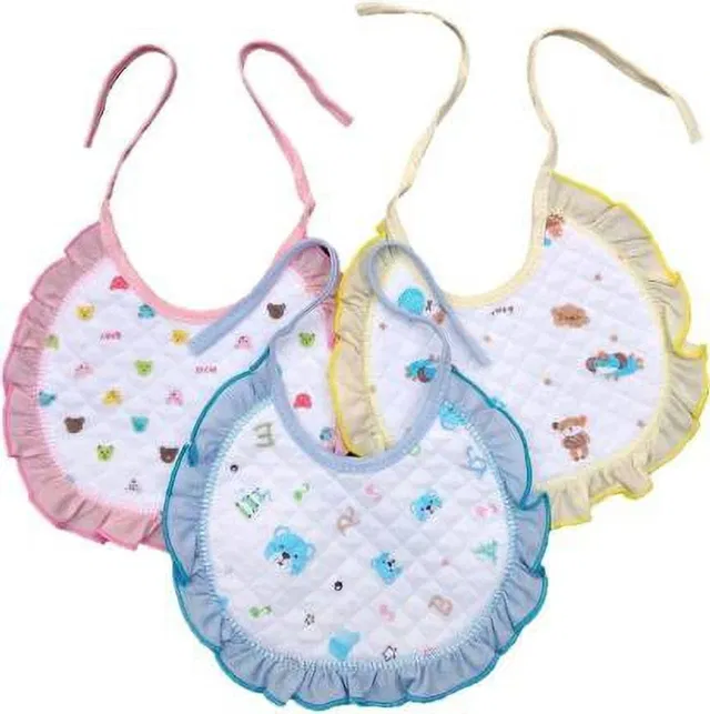 Goyoku Baby Cotton Bib With Frill Pack of 3