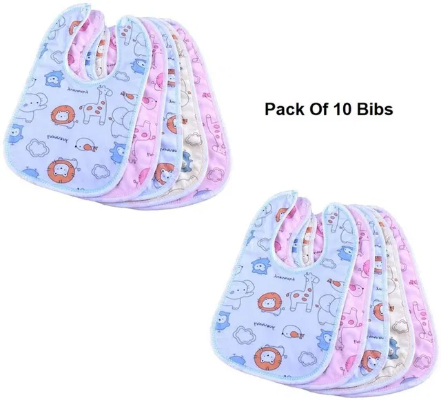 aktraders Baby Boys & Girls Waterproof-Quick Dry, Pack Of 10 Fleece Bibs For 0 To 12 Month