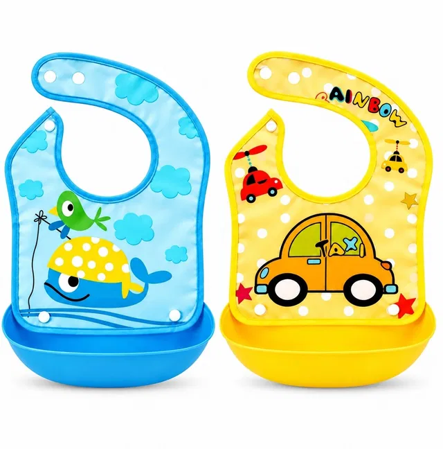 Shop your choice Bibs for baby waterproof bib neck napkin baby neck apron plastic bib pack of 2