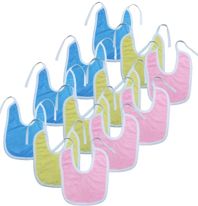 BRANDONN Double Layered Towel Bibs With Knot Multicolor