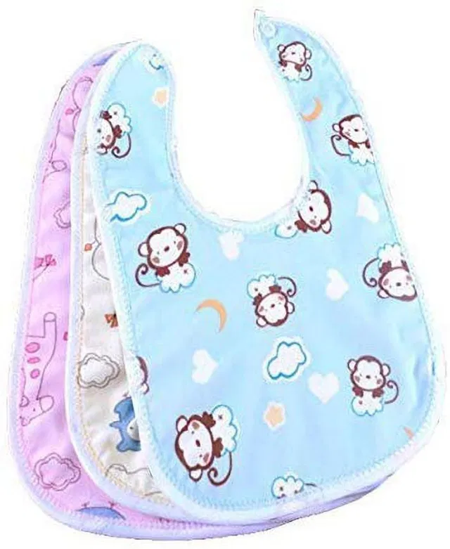 BRANDONN Double Layered Waterproof Colorful Preinted Baby Bibs