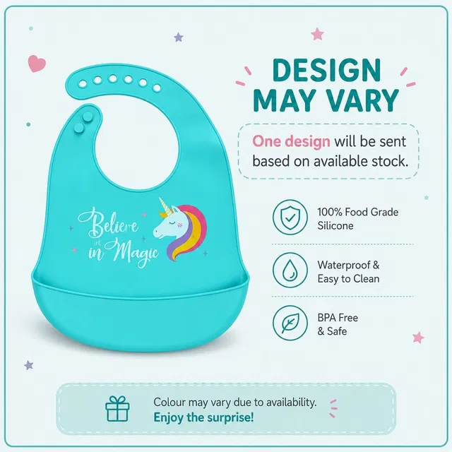 SIPPHO Silicone Baby Feeding Bib for Weaning, Infants & toddlers with Crumb Catcher
