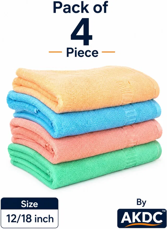 AKDC Cotton, Microfiber, Polycotton, Terry Cotton 450 GSM Bath, Beach, Face, Hair, Hand, Sport Towel Set