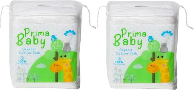 Prima Baby Cotton Pads Soft and Gentle Chemical-free Cotton - 180 Pieces