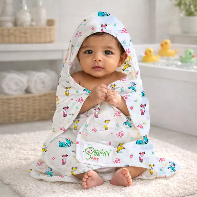 gigglyfy Baby Cotton 200 GSM Bath Towel