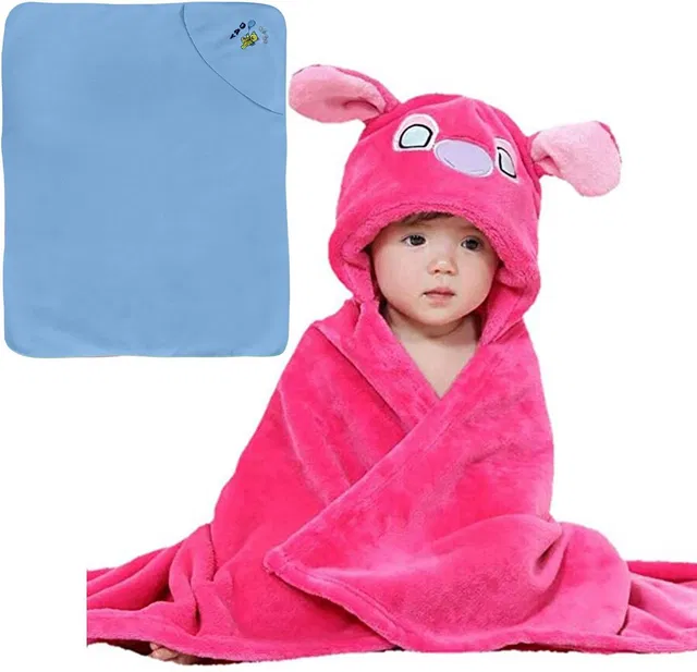 BABY ZONE Embroidered Crib Hooded Baby Blanket for  AC Room