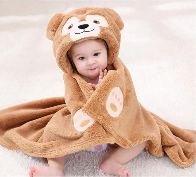 BABY ZONE Embroidered Crib Hooded Baby Blanket for  AC Room
