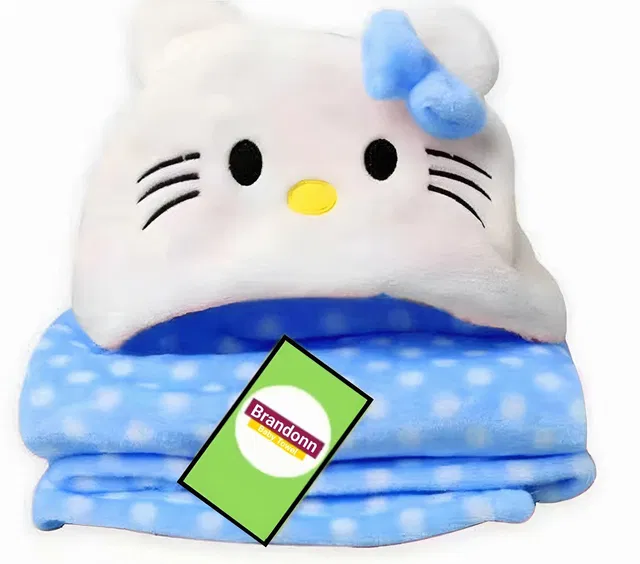 BRANDONN Polka Crib Hooded Baby Blanket for  AC Room