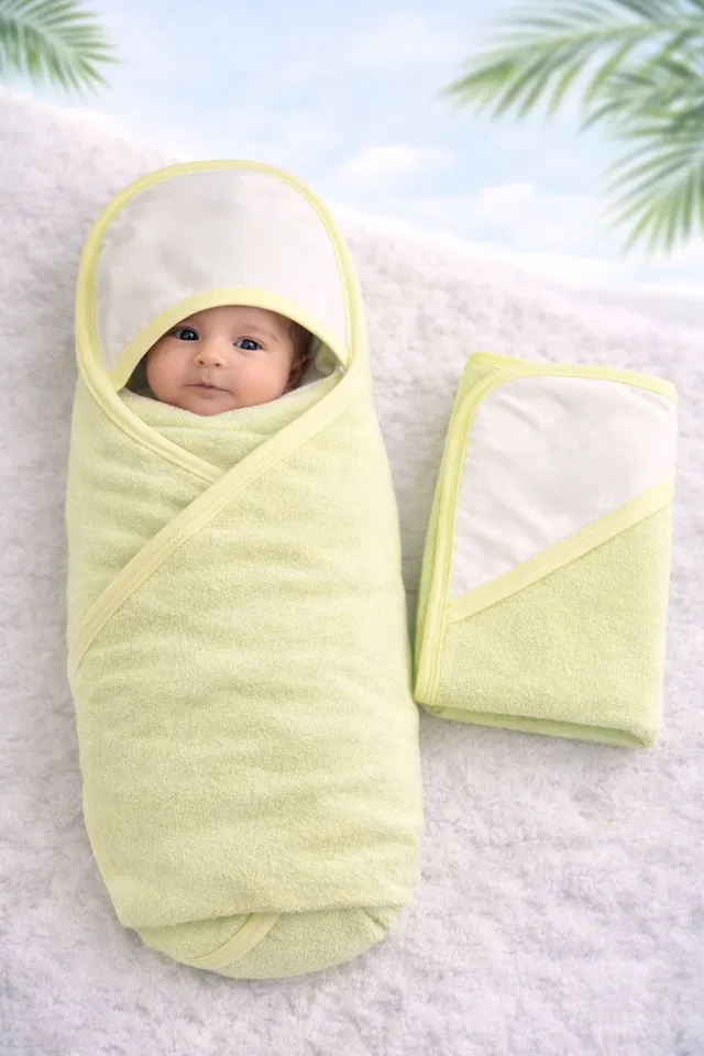 nazee Solid Single Hooded Baby Blanket for  AC Room