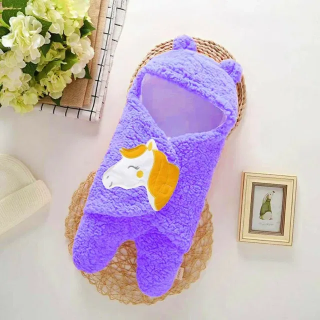 Pandaoriginals Cartoon Single Hooded Baby Blanket for  AC Room