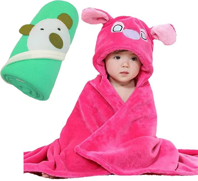 BABY ZONE Embroidered Crib Hooded Baby Blanket for  AC Room
