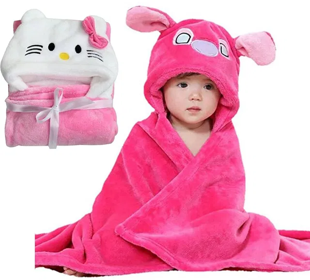 BABY ZONE Embroidered Crib Hooded Baby Blanket for  AC Room