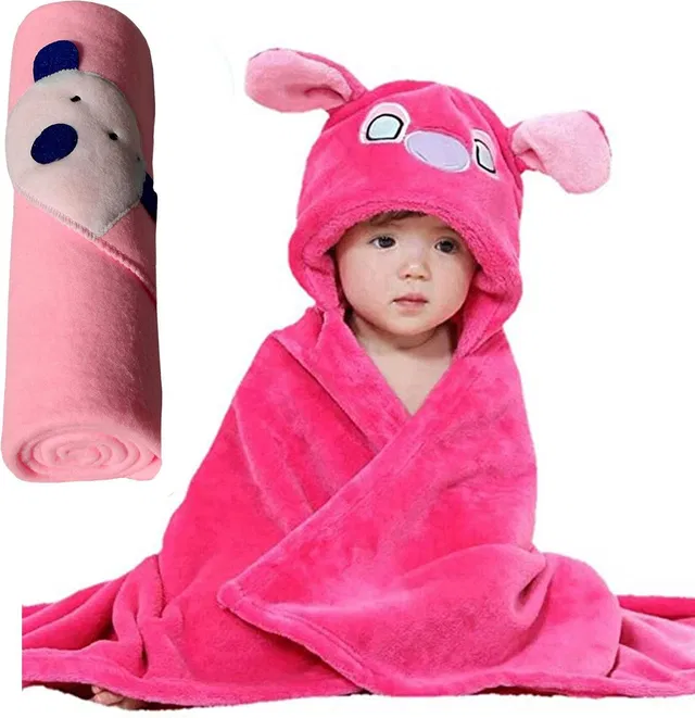 BABY ZONE Embroidered Crib Hooded Baby Blanket for  AC Room