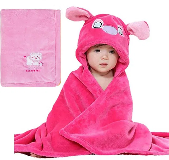 BABY ZONE Embroidered Crib Hooded Baby Blanket for  AC Room