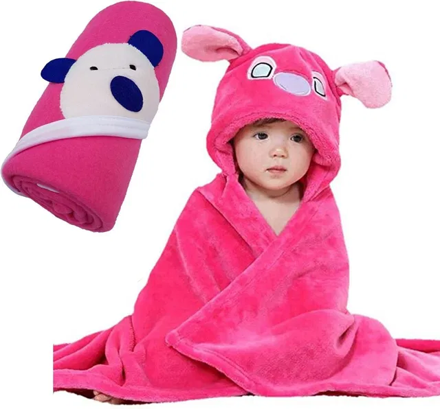 BABY ZONE Embroidered Crib Hooded Baby Blanket for  AC Room