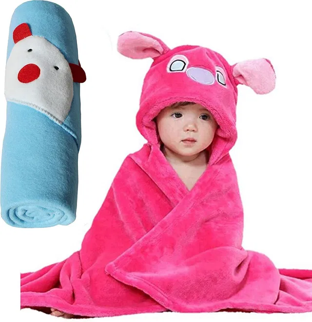 BABY ZONE Embroidered Crib Hooded Baby Blanket for  AC Room