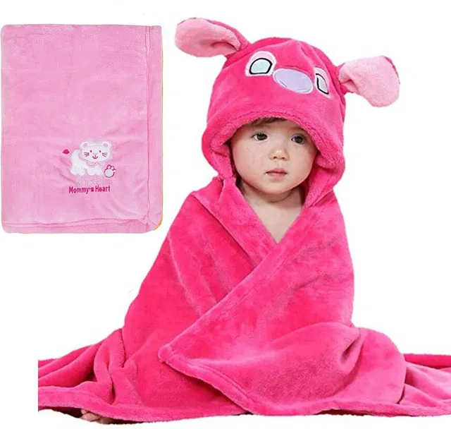NAMAN Embroidered Crib Hooded Baby Blanket for  AC Room