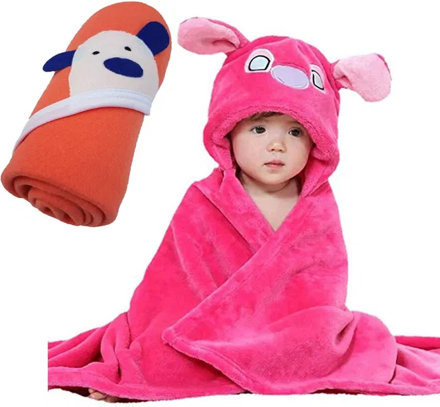 BABY ZONE Embroidered Crib Hooded Baby Blanket for  AC Room