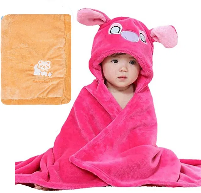 BABY ZONE Embroidered Crib Hooded Baby Blanket for  AC Room