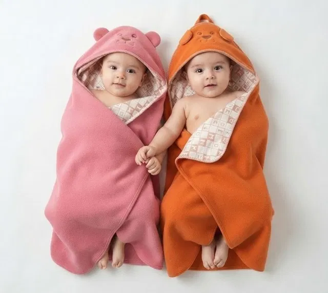 Dfi Solid Single Swaddling Baby Blanket for  All Season