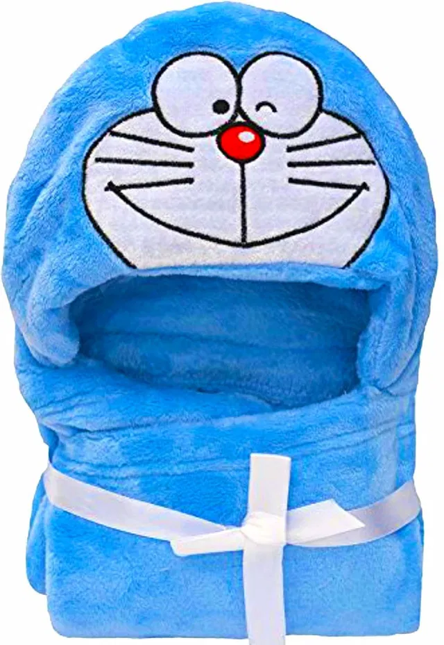 Pandaoriginals Solid Single Hooded Baby Blanket for  AC Room