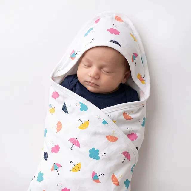 Genz 3D Printed Single Hooded Baby Blanket for  All Season
