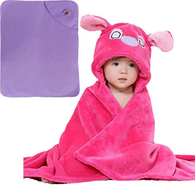 NAMAN Embroidered Crib Hooded Baby Blanket for  AC Room