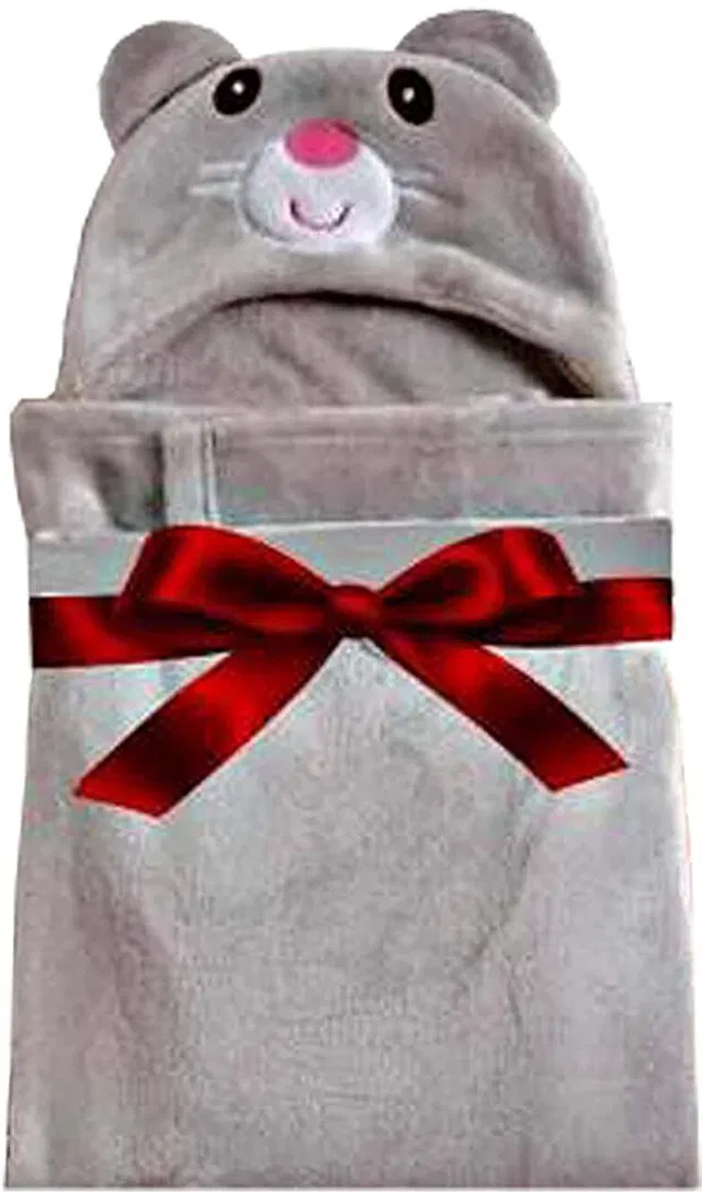 NAMAN Self Design Single Hooded Baby Blanket for  AC Room