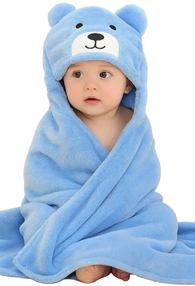 NAMAN Embroidered, Floral, Animal Crib Hooded Baby Blanket for  Mild Winter