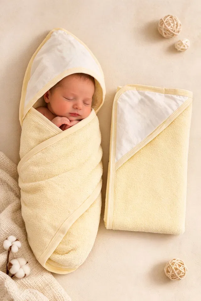 nazee Solid Single Hooded Baby Blanket for  AC Room