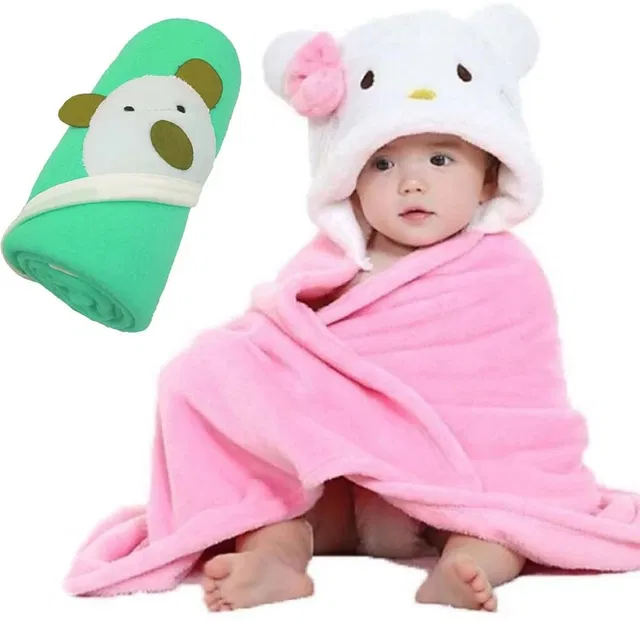 NAMAN Embroidered Crib Hooded Baby Blanket for  AC Room