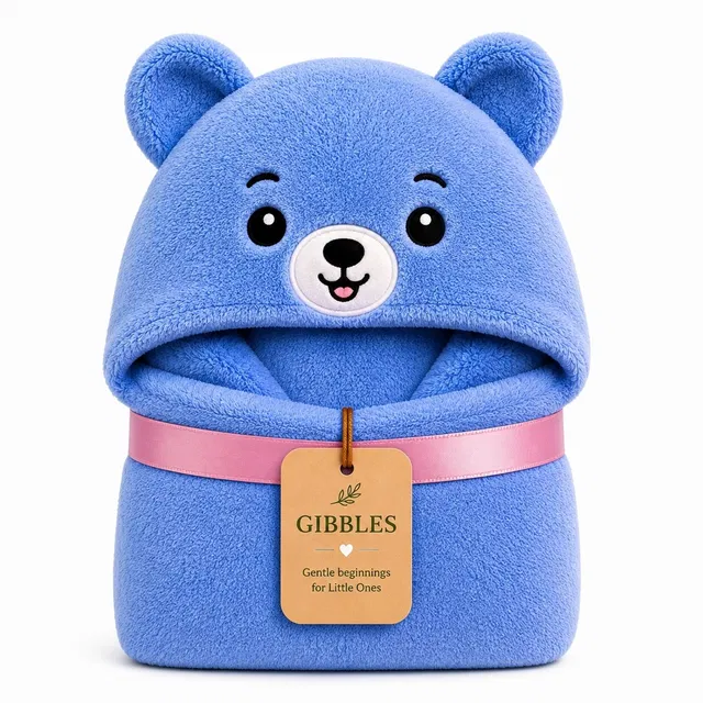 GIBBLES Animal Single Hooded Baby Blanket for  All Season