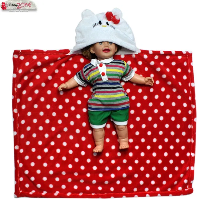 NAMAN Embroidered Crib Hooded Baby Blanket for  AC Room