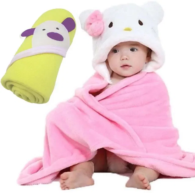 NAMAN Embroidered Crib Hooded Baby Blanket for  AC Room