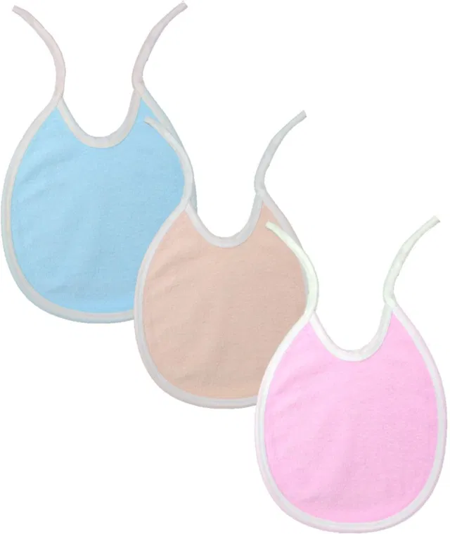BRANDONN Baby Cotton Terry Bibs Cum Apron Set of 3 Pcs