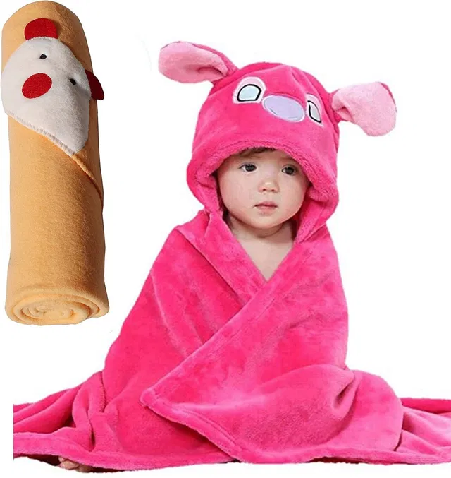 NAMAN Embroidered Crib Hooded Baby Blanket for  AC Room