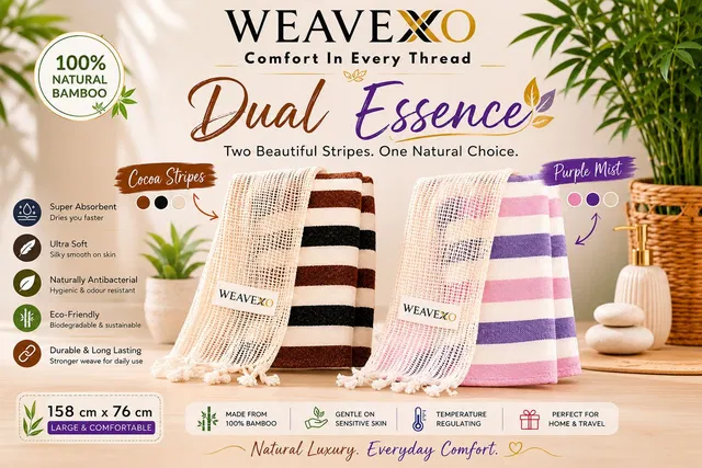 WEAVEXO Bamboo 200 GSM Bath, Beach, Face, Hair, Sport Towel