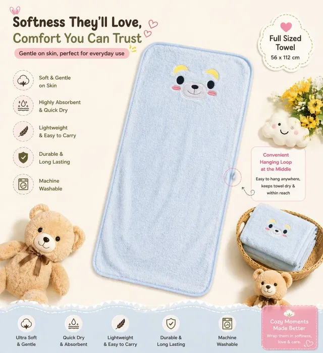 CHILD CHIC Microfiber 400 GSM Bath, Beach, Face, Hair, Hand, Sport Towel