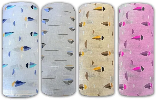 Trance Home Linen Printed Crib Swaddling Baby Blanket for  All Season