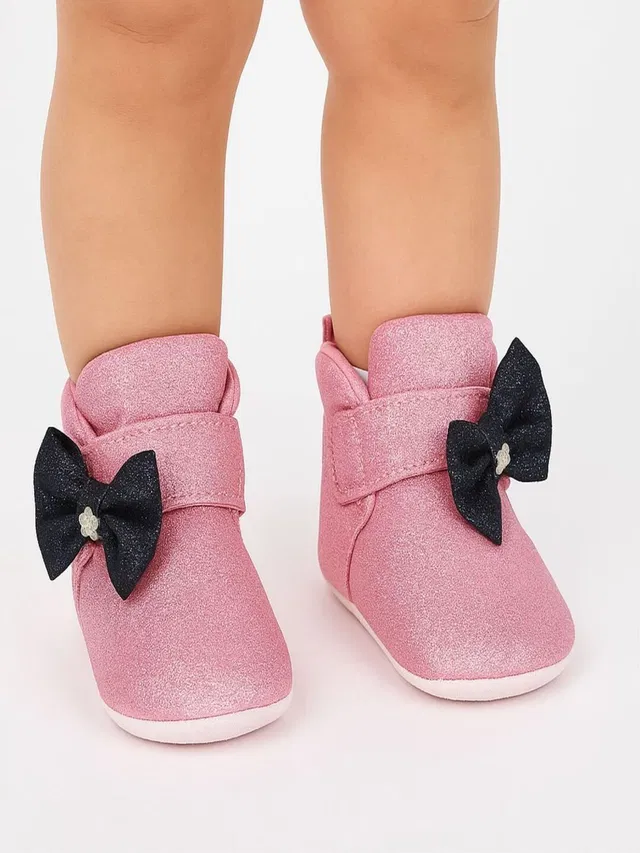 Star Fish Baby Girls 3 TO 9 Months Comfortable & Breathable Party wear Booties Booties