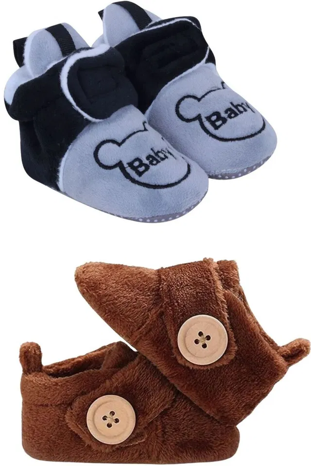 Star Fish Baby Boys & Girls (Pack Of - 02) 3 TO 12 Months Skin Friendly & Soft Comfortable Booties