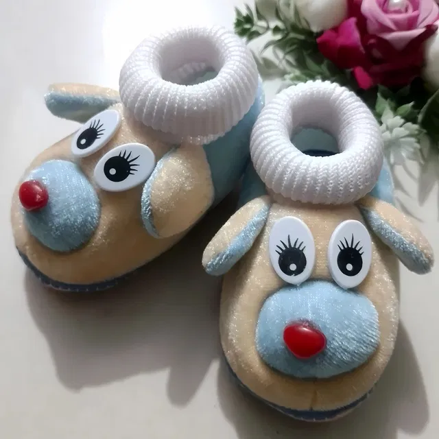 Trecify 0 To 12 Months Baby Boys & Baby Girls Soft Velvet Cute Booties