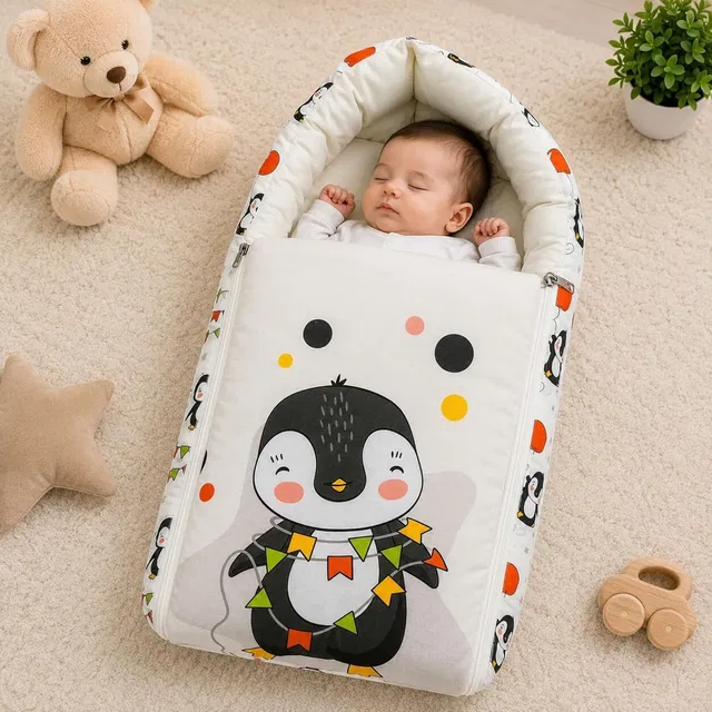 FOBIXEN Baby Bed, Sleeping Bag & Carry Nest, Cotton Baby Bedding for New Born Baby Sleeping Bed Sleeping Bag