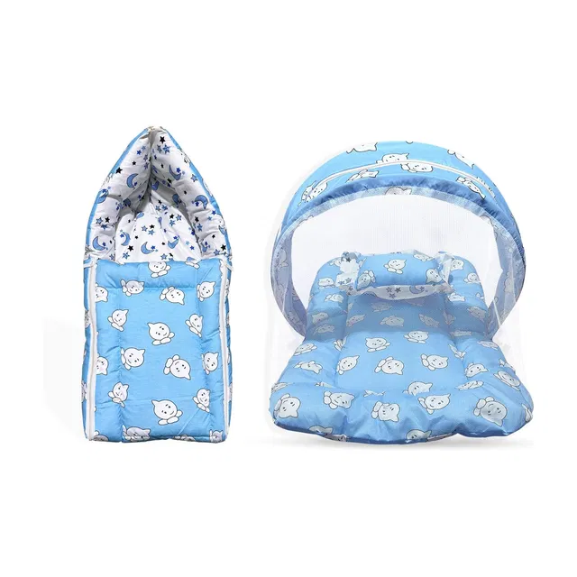 MOM & SON New Born Baby Mosquito Net & Baby Sleeping Bag Combo